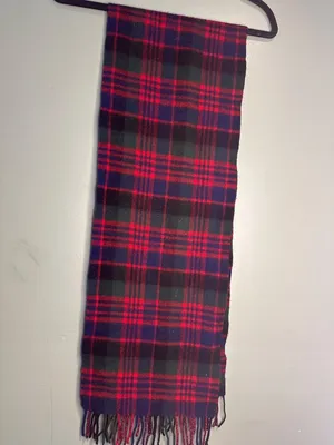 Shepherds Land 100% Lambswool Plaid Scarf Fringe Preppy Old Money Quit Glam thumbnail 3
