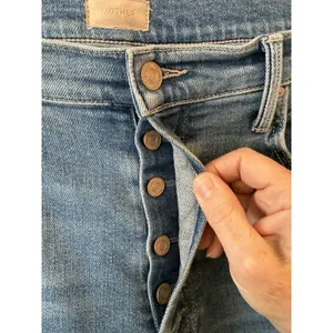 Mother Tripper Ankle Fray Jeans Womens 32 Blue Distressed Raw Hem Bohemian thumbnail 6