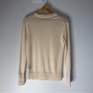 club monaco Cream Crew Neck Merino Wool Sweater CS Made In‎ Hong Kong thumbnail 2