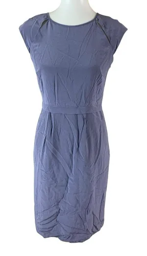 Moncollet Silk Dress Purple Sleeveless Elegant Midi Size 4‎ thumbnail 1