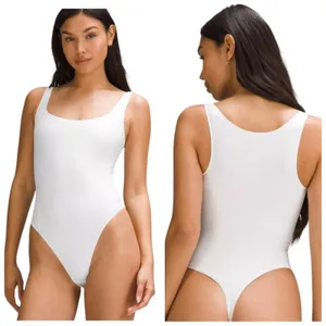 Lululemon Wundermost Ultra-Soft Nulu Square-Neck Sleeveless Bodysuit White M thumbnail 2