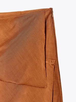 Zara NWT burnt orange rust Layered tiered Pencil Midi Skirt thumbnail 4