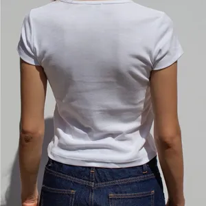 White Cropped Tee with Teddy Bear Print thumbnail 3