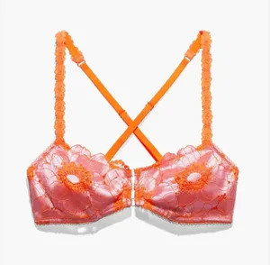 Savage X Fenty Bra Womens XS Perfect Poppies Unlined Lace Demi Racerback pink thumbnail 10