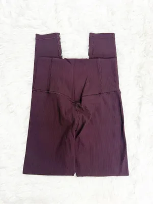Athleta Elation Rib Tight Leggings Burgundy Size XS High Rise Ribbed thumbnail 4