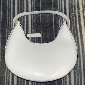 White Crescent Shoulder Bag | Y2K Minimalist Purse thumbnail 3