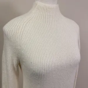 Abercrombie & Fitch Cream Ribbed Mock Neck Long Sleeve Sweater Dress XST NEW thumbnail 5