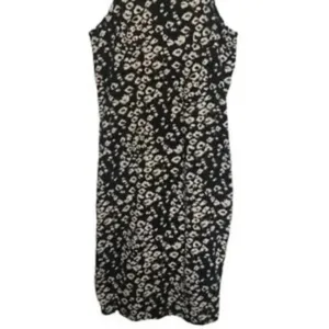 EXPRESS Black And Cream Floral Midi Tank Dress Women Size Large thumbnail 4