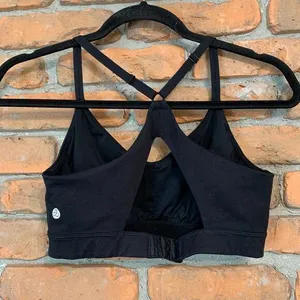 Zella Scoop Neck Low Impact Sports Bra Keyhole‎ Racerback Wireless Black Size S thumbnail 2