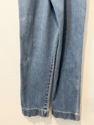 Gap Vintage Overalls Size Small Blue Rigid Denim Relaxed Straight Leg Distressed thumbnail 12