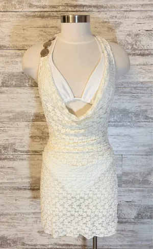 Three Piece White Bikini with Ivory Dress cover thumbnail 1