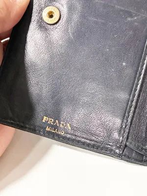 PRADA BLACK Quilted NYLON & Leather WALLET Snap Closure Made in Italy thumbnail 4