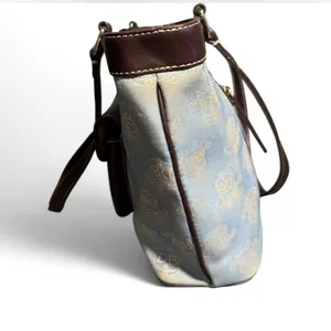 Dooney & Bourke East West Canvas / Leather Trim Donegal Crest Tote Shoulder Bag thumbnail 5