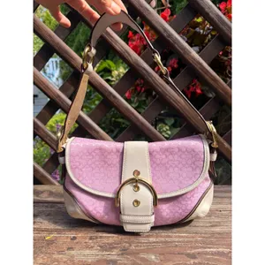 Coach Y2K Pink Soho Buckle Bag Mini Signature Jacquard Cream Leather 1457 thumbnail 11