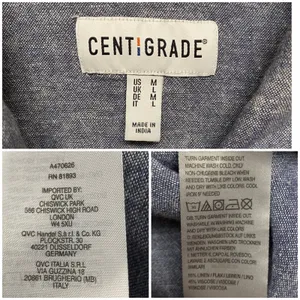 Centigrade Button Front Linen Blend Shacket Shirttail Hem Indigo Blue M NO BELT thumbnail 11