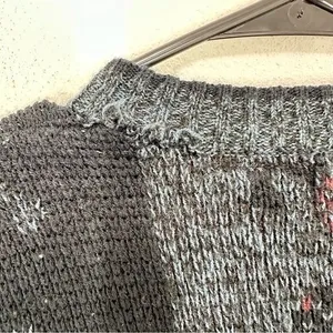 Vintage Oversized Blue Argyle Cardigan Grunge‎ Eclectic Grandpacore Funky Fall thumbnail 7