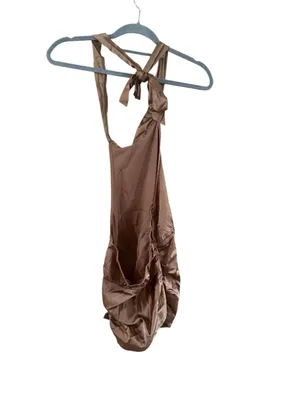 Women's CIDER Brown Halter Mini Dress M thumbnail 9