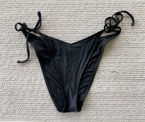 Aerie Black Tie Side Cheekiest Fit V Cut High Leg Bikini Bottom Size Medium thumbnail 2
