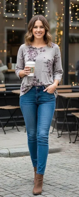 Altar'd State floral medium oversized top thumbnail 1