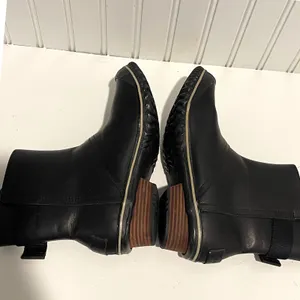 Sorel Slimpack Riding‎ Gloss Boots Women 8.5 Black Leather Waterproof NL2156-010 thumbnail 7