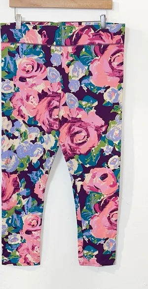 Aerie colorful floral cotton blend cropped comfy summer leggings thumbnail 1