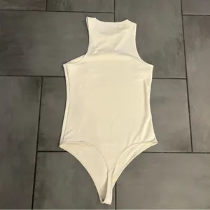 Abercrombie & Fitch Tank Bodysuit in White thumbnail 4