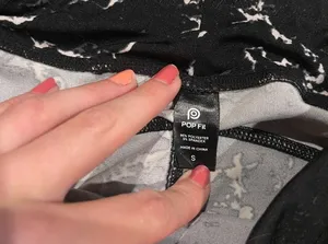 Pop fit black, white marble leggings with pockets S thumbnail 5