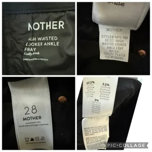 MOTHER Denim High Waisted Looker Ankle Fray Guilty Flash Black Embellished 28 thumbnail 14