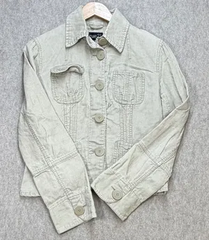 Y2K Rue21 Tan Corduroy Button Front Utility Jacket Womens Large‎ Cotton Academia thumbnail 1
