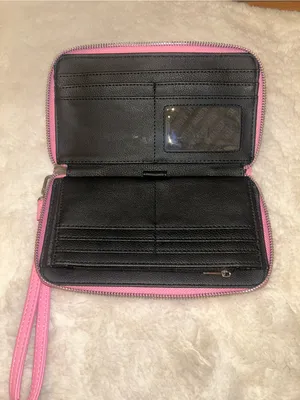 Steve Madden Wallet bubble gum Pink silver Zipper wallet Wristlet cardholder thumbnail 7