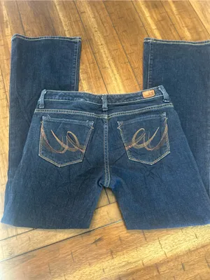 Y2K X2 Low Rise Flare Jeans Size 6 Dark Wash Bootcut Denim thumbnail 5