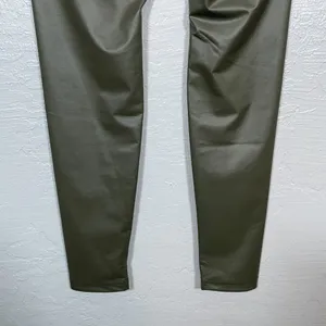 Offline by Aerie Women M Olive Green Faux Leather Leggings High Rise Athleisure thumbnail 6