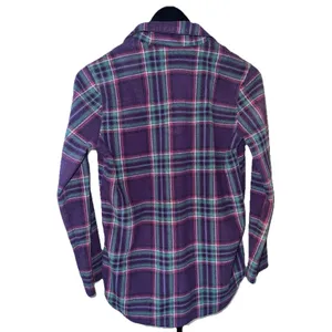 Lauren Ralph Lauren XS Plaid Fleece Sleep Shirt Pajama Top LRL‎ Purple thumbnail 2