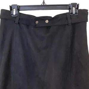 Haute Monde Faux Suede Dark Brown Belted Mini Skirt - Size XL thumbnail 5