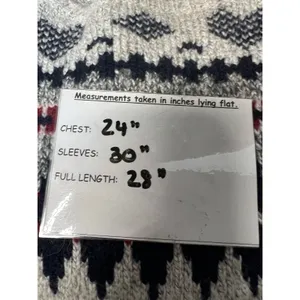 American Eagle Outfitters Holiday Heart Fair Isle Sweater Gray Wool Blend Small thumbnail 9