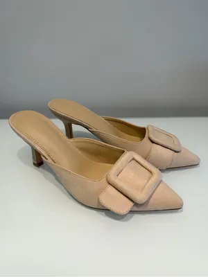 Amazon Suede Pointed Toe Buckle Heels thumbnail 3