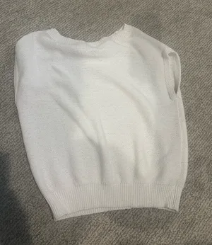 White knit sweater vest loft thumbnail 1