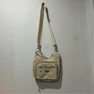 Baggallini Organizer‎ Bag Crossbody Messenger Multi Pockets Beige Designer EUC thumbnail 2