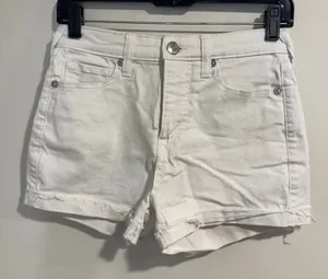 True Religion White Denim Jennie Curvy Mid Rise Shorts Cotton Womens Size 27/4 thumbnail 1