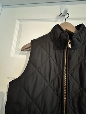 J Crew Black Quilted Vest Size S thumbnail 4