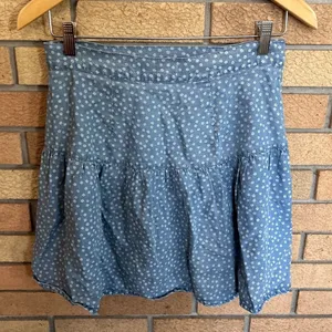 NWT Madewell Womens Shirred Wrap Mini Skirt In Indigo Daisies Blue Floral Size 4 thumbnail 3