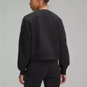 Lululemon Black Crop Sweatshirt Perfectly Oversized Pullover Crew French‎ terry thumbnail 2