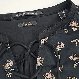 Scotch & Soda Maison Scotch‎ Women's Floral Maxi Dress Black Long Sleeve Size 1 / Small thumbnail 4