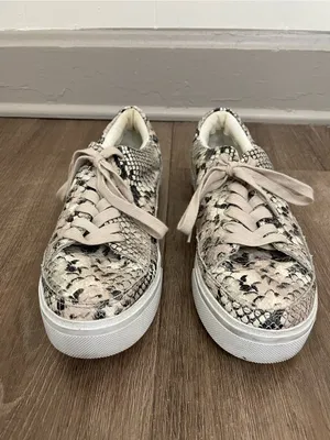 All Saints Trish Sneakers Python Snake Size 9 Animal Print Lace Up Shoes thumbnail 5