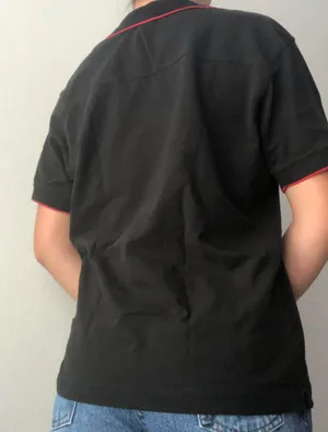 vintage black polo collar shirt thumbnail 3