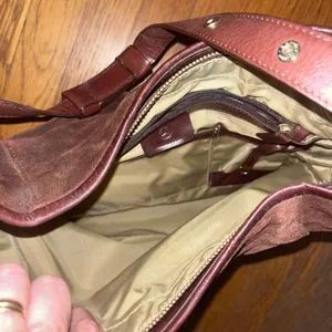 Mercedes Benz Rare Classic Brown Suede Leather Satchel Hand/Shoulder Bag thumbnail 4