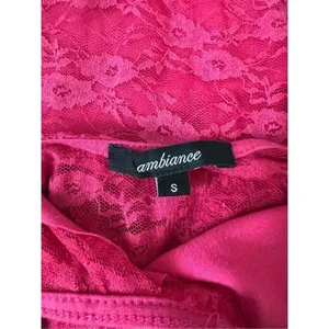 Ambiance Hot Pink Lace Bodysuit Women’s Size Small thumbnail 7