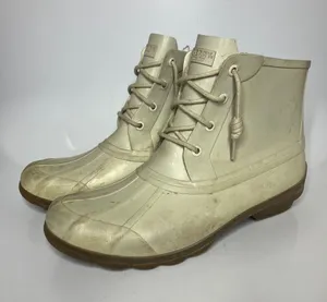 Sperry‎ Saltwater Duck Boots Womens 9 Cream Fair Waterproof Rubber STS82522 thumbnail 1