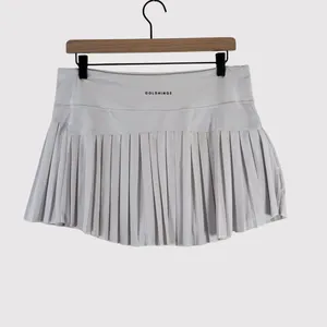 Gold Hinge Women Skort Off White Pleated Mini Tennis Skirt Lined High Waist XL thumbnail 3