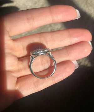 925 Silver Circle Diamond 💍 Ring thumbnail 4